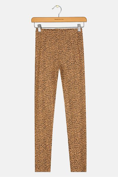 GAP Kids Girl Animal Print Pull On Leggings, Brown