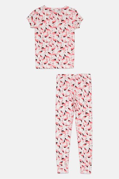GAP Kids Girl 2 Piece Short Sleeves Allover Print T-Shirt And Pants Set, Multicolor