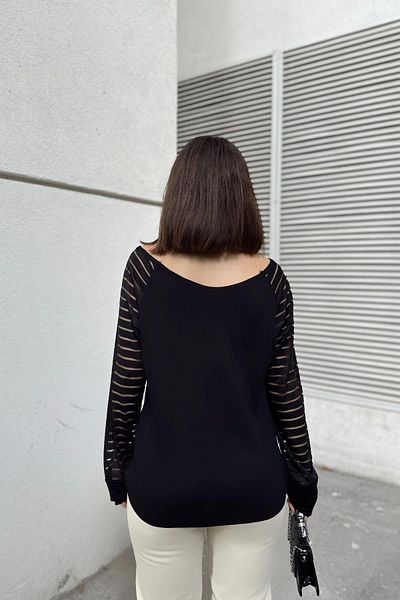 NEW LAVİVA Bluză neagră pentru femei - 700-K5590