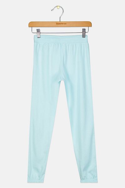 GAP Kids Girl Brand Logo Jogger Pants, Sky Blue