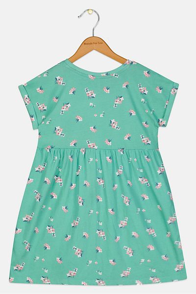 GAP Kids Girl Allover Print Mini Dress, Green