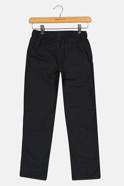 GAP Kids Boy Plain Drawstring Chino Pants, Black