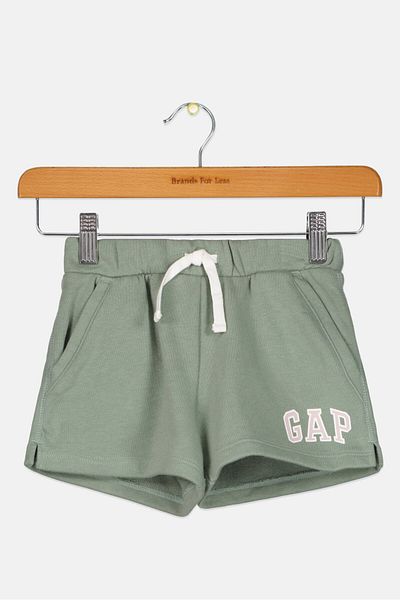 GAP Kids Girl Brand Logo Basic Shorts, Light Green