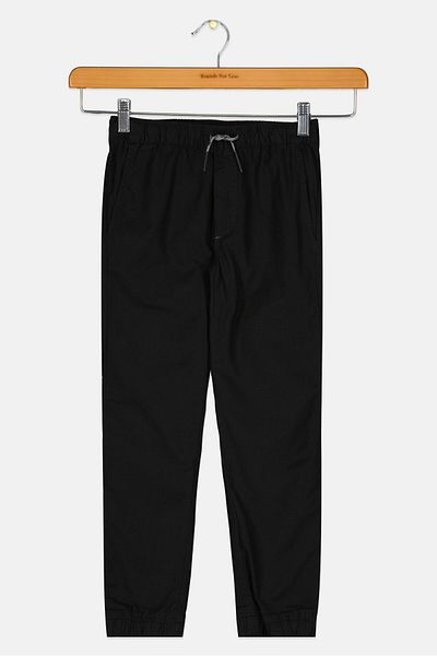 GAP Kids Boy Plain Drawstring Jogger Pants, Black