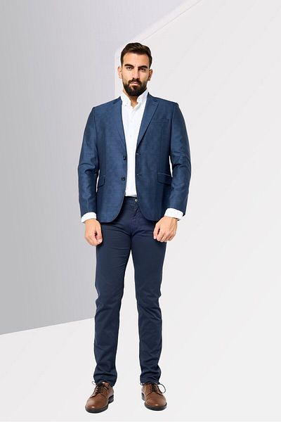 Tommy Hilfiger Men Tailored Fit Plaid Formal Blazer, Navy