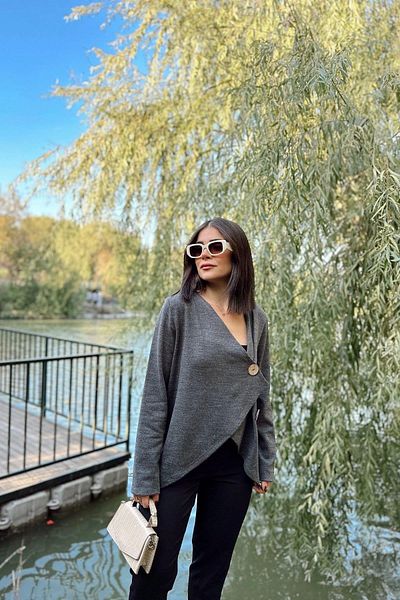 NEW LAVİVA Women's Asymmetric Cardigan - 700-3328