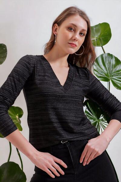 BEES JEANS Γυναικεία Μαύρη Μπλούζα - 700-3191