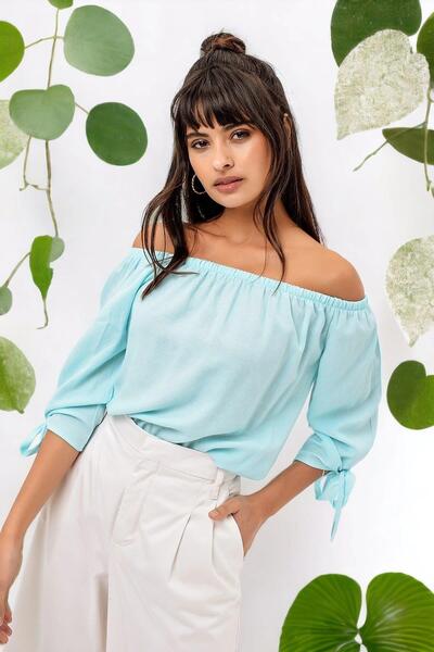 BEES JEANS Bluză albastră de damă - 700-H5013