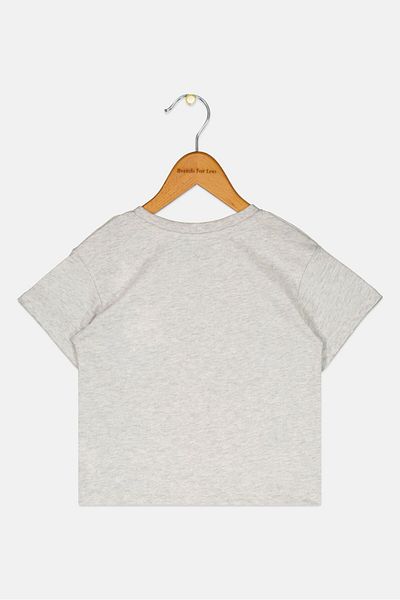 GAP Toddlers Boy Crew Neck Graphic Printed Short Sleeve T-Shirt, Light Grey