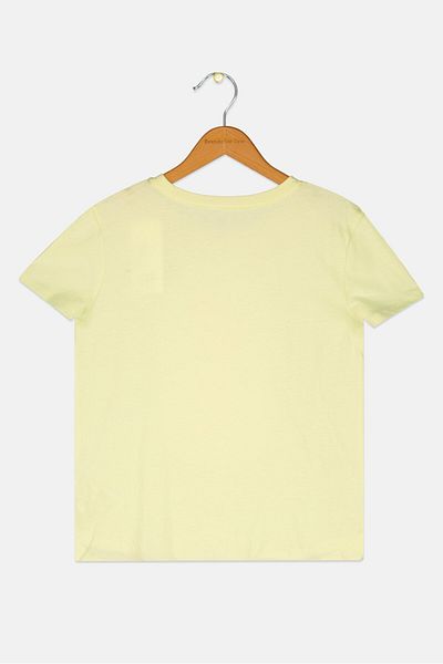 GAP Kids Girl Crew Neck Short Sleeves Graphic Print T-Shirt, Light Yellow