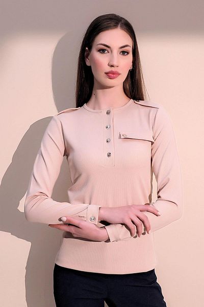NEW LAVİVA Γυναικεία Πέτρινη Μπλούζα - 700-3283