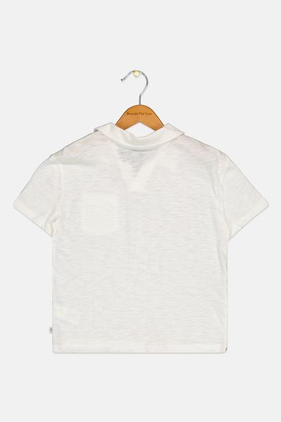 GAP Kids Boy Plain Short Sleeve Polo Shirt, White
