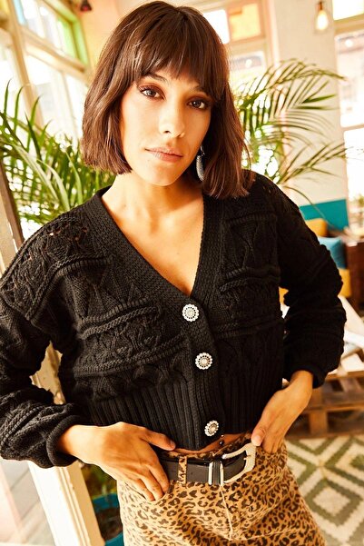 NEW LAVİVA Women's Black Cardigan - 700-K5595