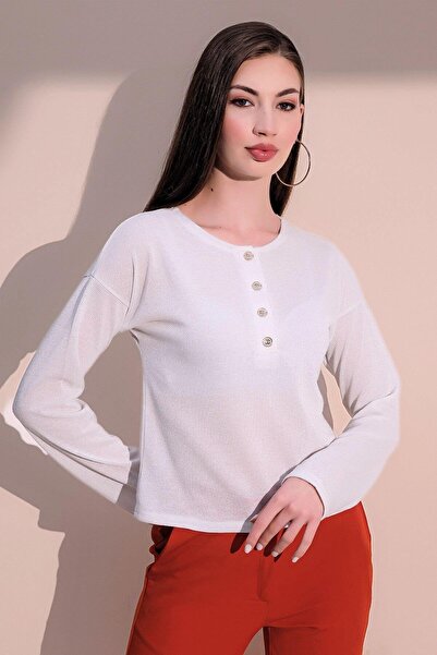 NEW LAVİVA Γυναικεία Λευκή Μπλούζα - 700-3165