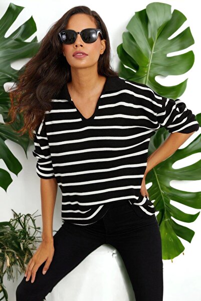 BEES JEANS Γυναικεία Ριγέ Μπλούζα - 700-K7239