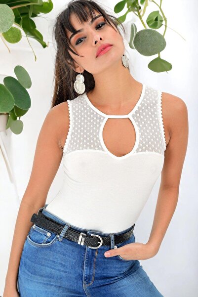 NEW LAVİVA Γυναικεία Δαντελένια Μπλούζα - 700-T4011-1060