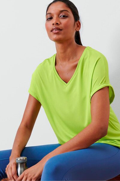 Tchibo Women Sportswear Fit Short Sleeve Training T-Shirt, Apple Green