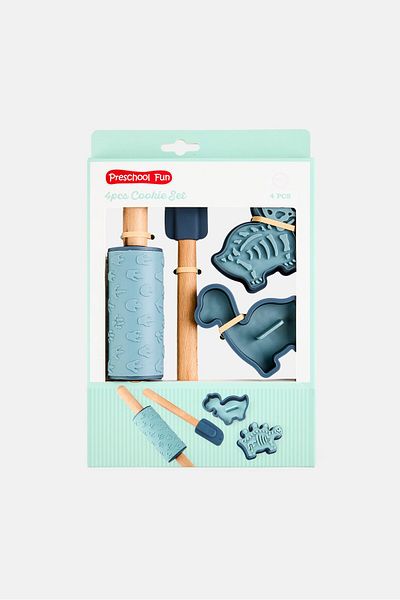 Preschool Fun 4 Pieces Cookie Set, Grey