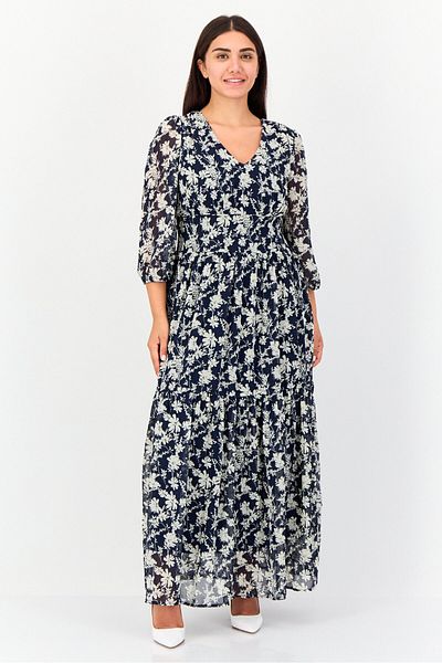 Notations Women Floral Print Maxi Dress, Multicolor