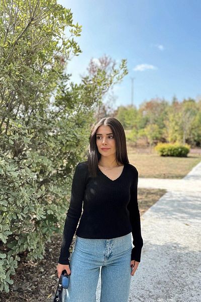 NEW LAVİVA Women's Black Blouse - 700-K7528