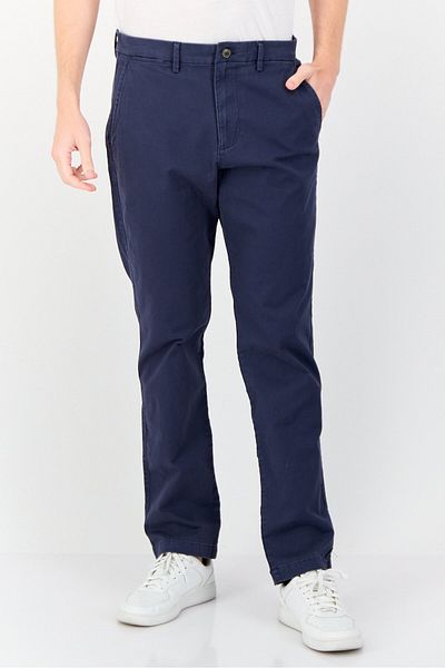 GAP Men Regular Fit Solid Straight Leg Pants, Vintage Blue