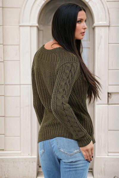 NEW LAVİVA Khaki Women's Knitwear - 700-34Keskz32030