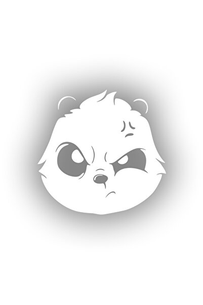 Reysa Tasarım ملصق سيارة باندا غاضب مقاس 17 × 17 سم باللون الأبيض