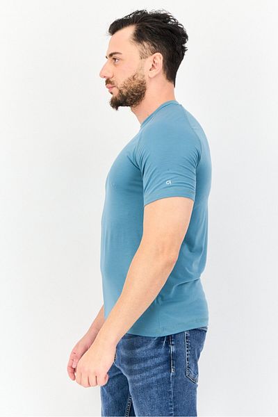 GAP Men Crew Neck Short Sleeves Plain T-Shirt, Blue
