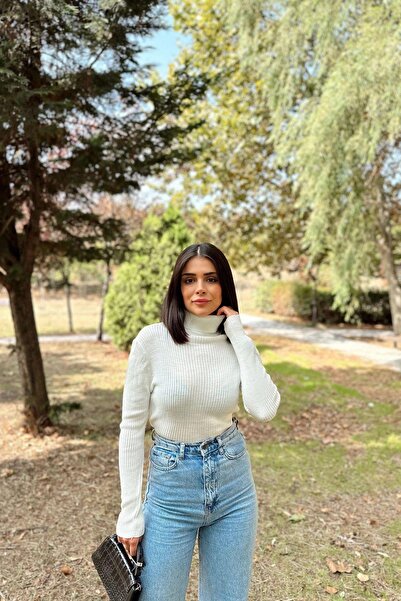 NEW LAVİVA Women's Ecru Knitwear - 700-K7524