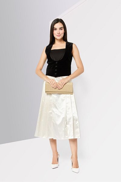 Gucci Women Regular Fit Solid Waist Coat, Black