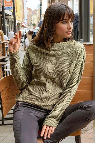 NEW LAVİVA Khaki Women's Knitwear Sweater - 700-Gk-Cck76052