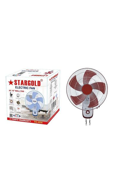 Generic STARGOLD 16-Inch Wall Fan, 55W Silent Motor, 3-Speed Settings, 5-Blade Design with 90° Oscillation