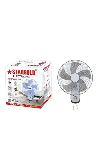 Generic STARGOLD 16-Inch Wall Fan, 55W Quiet Motor, 3-Speed Control, 5-Blade Design with 90° Oscillation