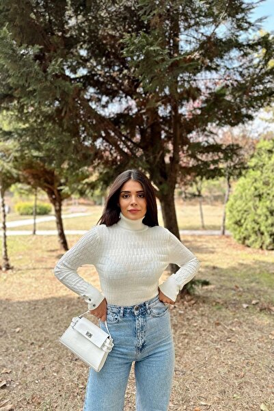 NEW LAVİVA Women's Ecru Knitwear Blouse - 700-K7523