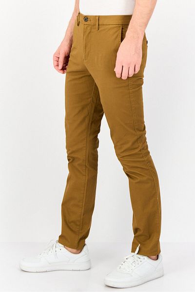 GAP Men Regular Fit Plain Skinny Pants, Brown