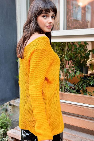 NEW LAVİVA Women's Mustard Sweater - 700-E1009