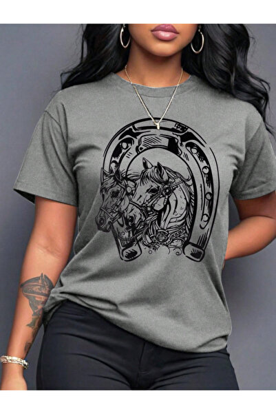 COHERENT Unisex ανδρικό/γυναικείο βαμβακερό μπλουζάκι HORSESHOE με προσαρμοσμ...