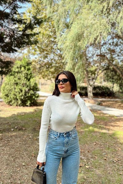 NEW LAVİVA Women's Ecru Knitwear - 700-K7524