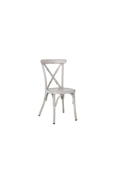 Generic LIVING ACCENTS Stackable Aluminium Armless Dining Chair Vintage White 657S-H45-ALU WHITE