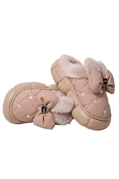 Generic Papuci de damă cu căptușeală din blană, talpă groasă din EVA, pentru interior/exterior, roz, mărimea 40-41