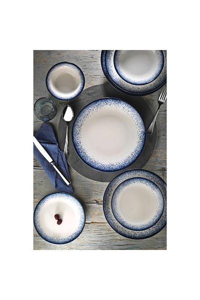 Generic Kutahya Starry Dreams Porcelain Round Deep Dinner Plate Blue and White 21cm BNTS21CK890004