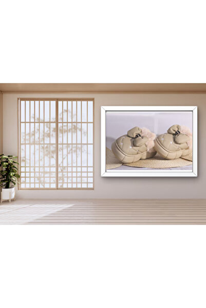 Generic Women's fur-lined slippers, EVA sole, for indoors and outdoors, Beige, size 38-39