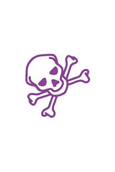 Reysa Tasarım ملصق سيارة على شكل رأس هيكل عظمي مقاس 17 × 17 سم باللون الأرجواني