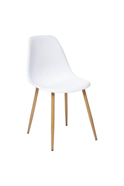 Generic atmosphera Taho Contemporary Design Polypropylene Dining Chair White and Brown 157268G