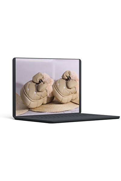 Generic Women's fur-lined slippers, EVA sole, for indoors and outdoors, Beige, size 38-39