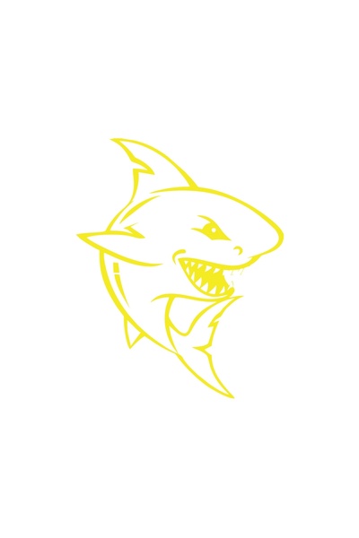 Reysa Tasarım ملصق سيارة سمكة قرش مقاس 17×17 سم أصفر