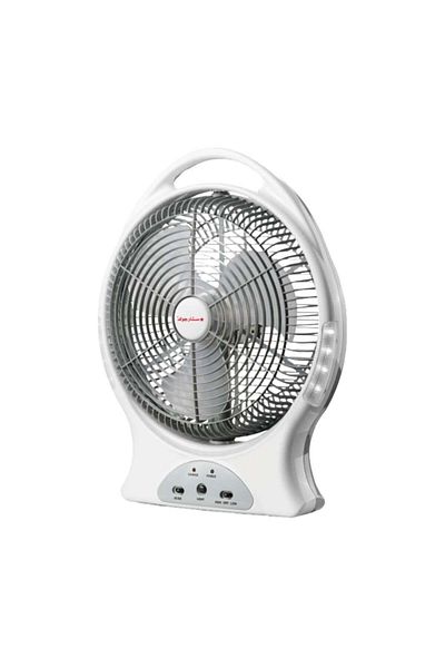 Generic STARGOLD 12-Inch Rechargeable Fan with LED Light, 2-Speed USB Powered, 8-Hour Runtime