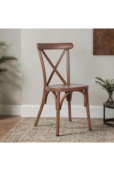Generic LIVING ACCENTS Stackable Aluminium Armless Dining Chair Vintage Red 657S-H45-ALU RED