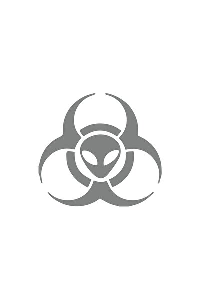 Reysa Tasarım ملصق سيارة بيولوجي مخيف من الفضاء مقاس 17 × 17 سم باللون الرمادي