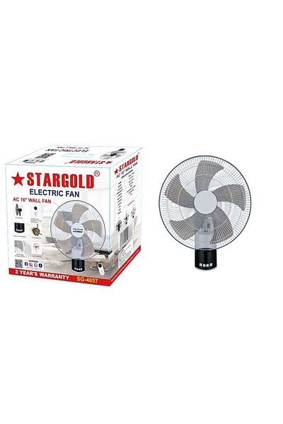 Generic STARGOLD 16-Inch Remote Wall Fan, 55W Motor, 3-Speed, 5 Blades, Oscillation & 7.5-Hour Timer